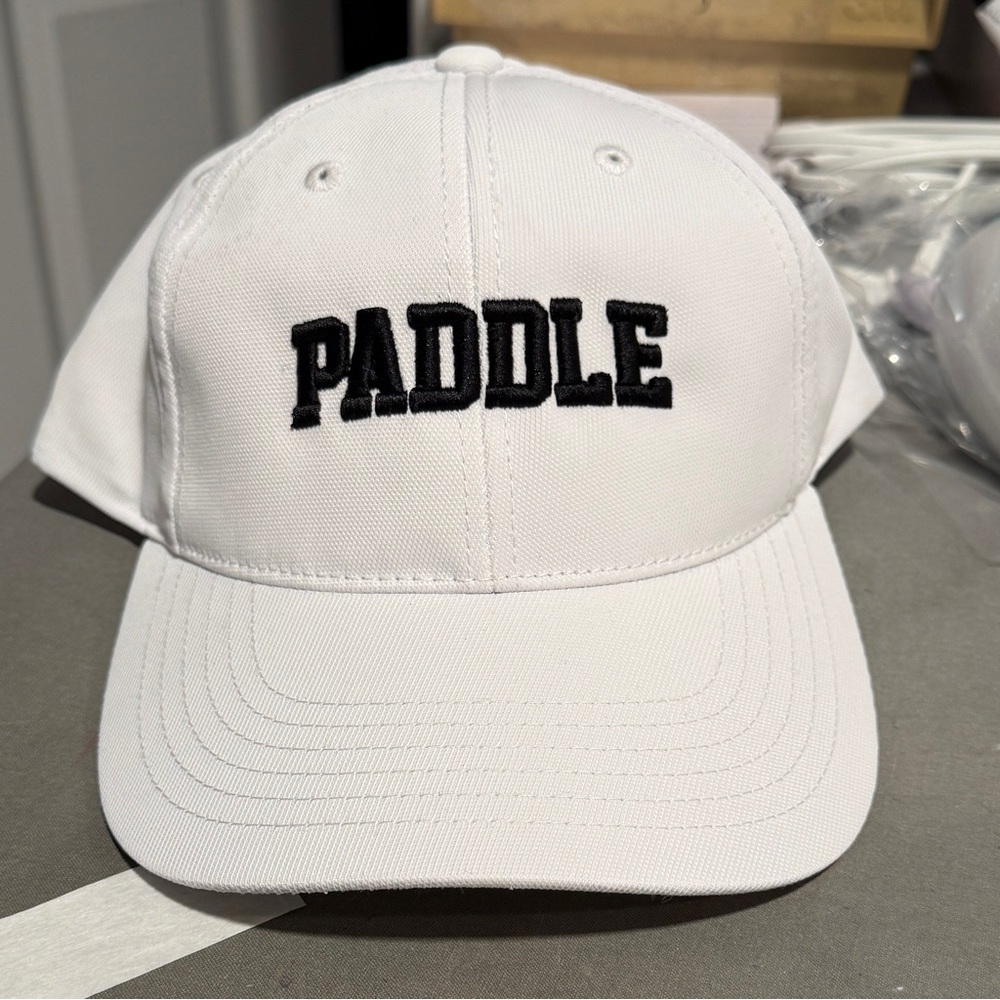 White Wicking Paddle Cap Puff Embroidery